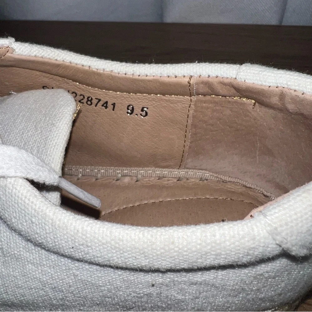 J. Jill White Canvas Espadrille Lace-Up Sneakers Size 9.5 Casual Summer
